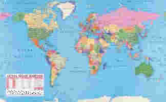 harita Dünya siyasi Dünya Fiziki ve Kıtalar haritaları çıtalı selofan kaplı